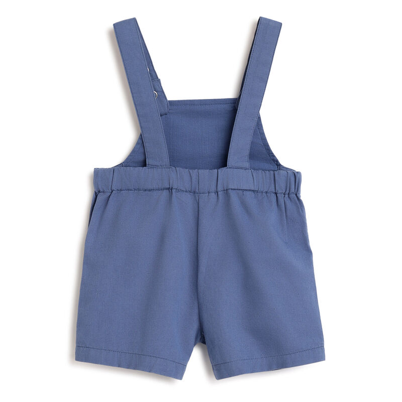 Boys Medium Light Blue Applique Short Dungaree image number 1